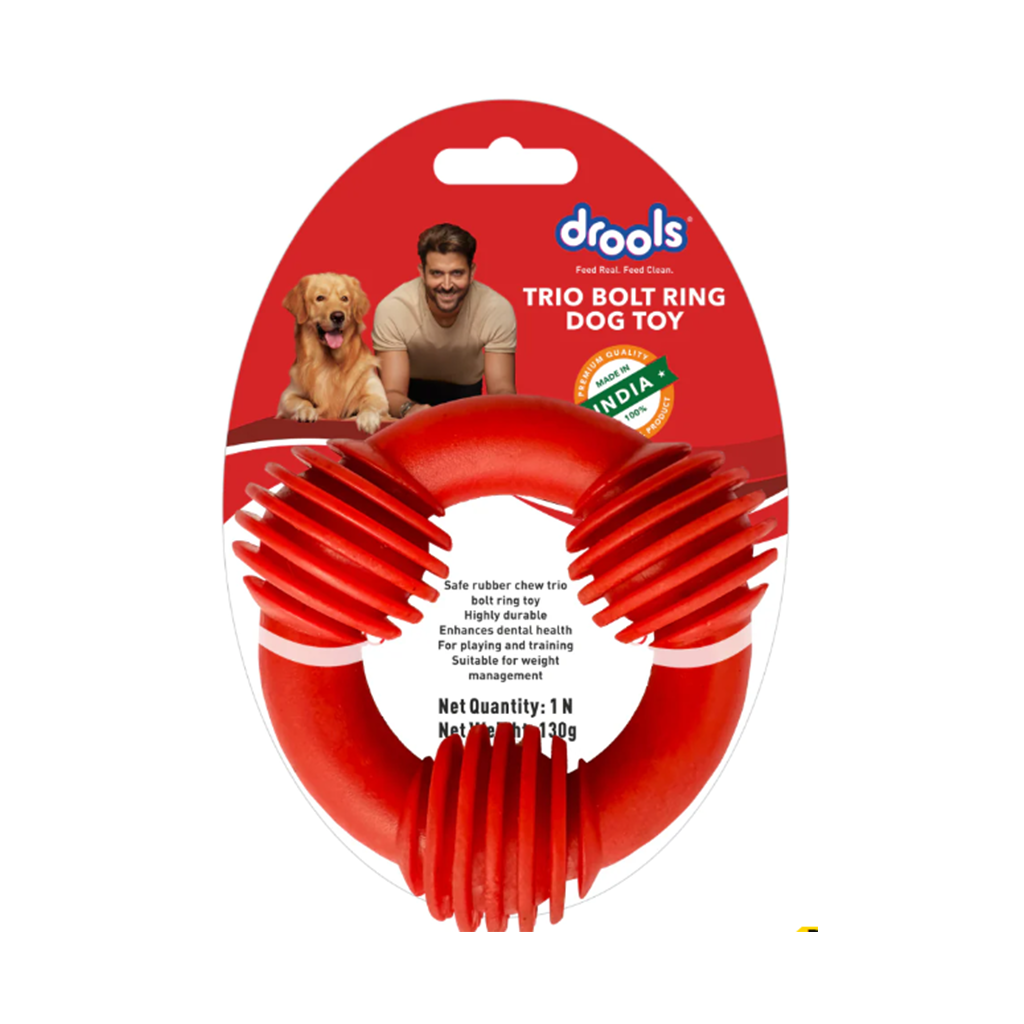 Drools - Trio Bolt - Non-Toxic Rubber - Dogs Toy