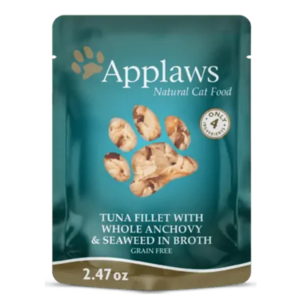 APPLAWS NATURALS - TUNA FILLET WITH WHOLE ANCHOVY & SEAWEED IN BROTH - CAT WET FOOD