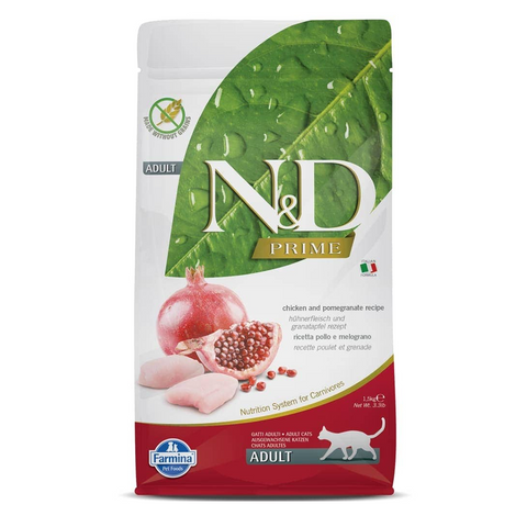 Farmina N&D Prime - Chicken & Pomegranate - Grain free - Adult Cat Dry Food.