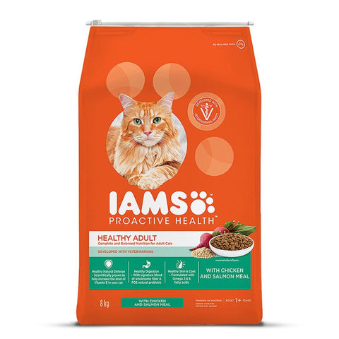 IAMS - Proactive Health - Healthy Adult - 1+ Years -  Chicken & Salmon Meal - Cat Dry Food