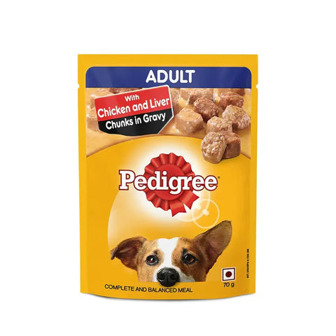 Pedigree Adult Wet Dog Food Chicken & Liver Chunks in Gravy