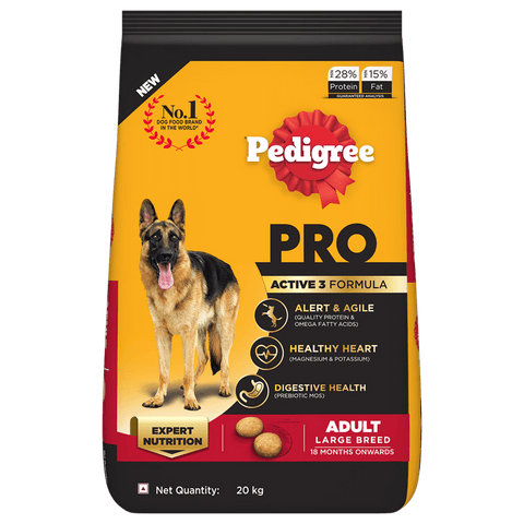 Pedigree PRO Adult Active Large Breed Expert Nutrition for Dog 18 Months Onwards Dry Dog Food