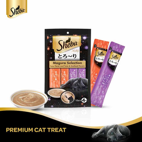 Sheba - Melty Premium - Maguro Selection Tuna Seafood - Cat Snack Food - 48 Gm Pack (4 Sticks)