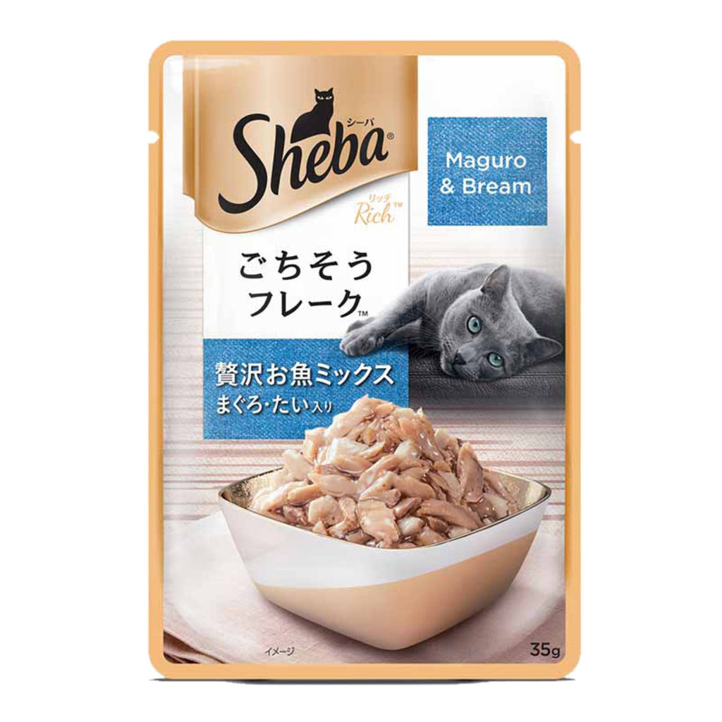 Sheba - Premium - Mix (Maguro & Bream) - Cat Wet Food Fish - 35 Gm Pouch
