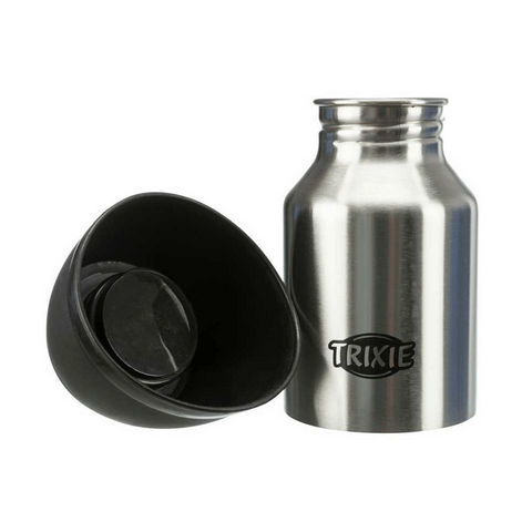 Trixie - Bottle with Bowl - Stainless Steel/Plastic