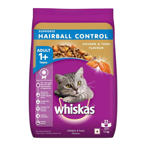 Whiskas Adult Hairball Control Chicken & Tuna Flavour 1+ Years Dry Cat Food