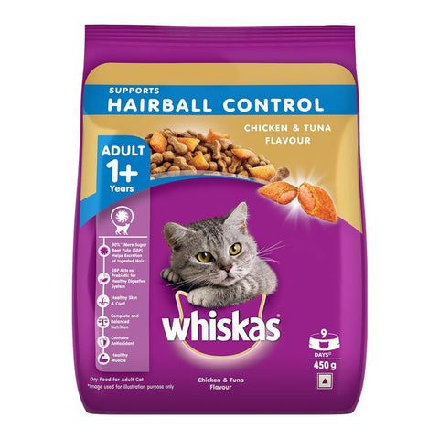 Whiskas Adult Hairball Control Chicken & Tuna Flavour 1+ Years Dry Cat Food