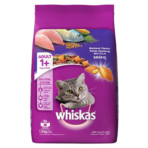 Whiskas Adult Mackerel Flavour +1 Year Dry Cat Food