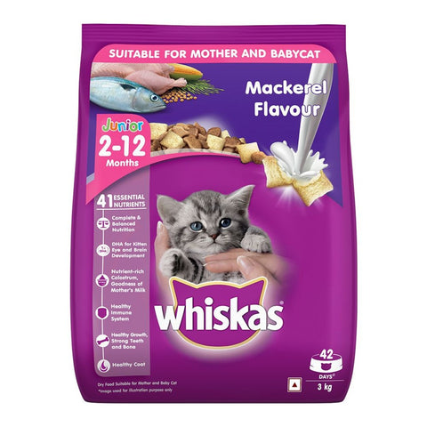 Whiskas Kitten 2-12 months Mackerel Flavour Dry Cat Food