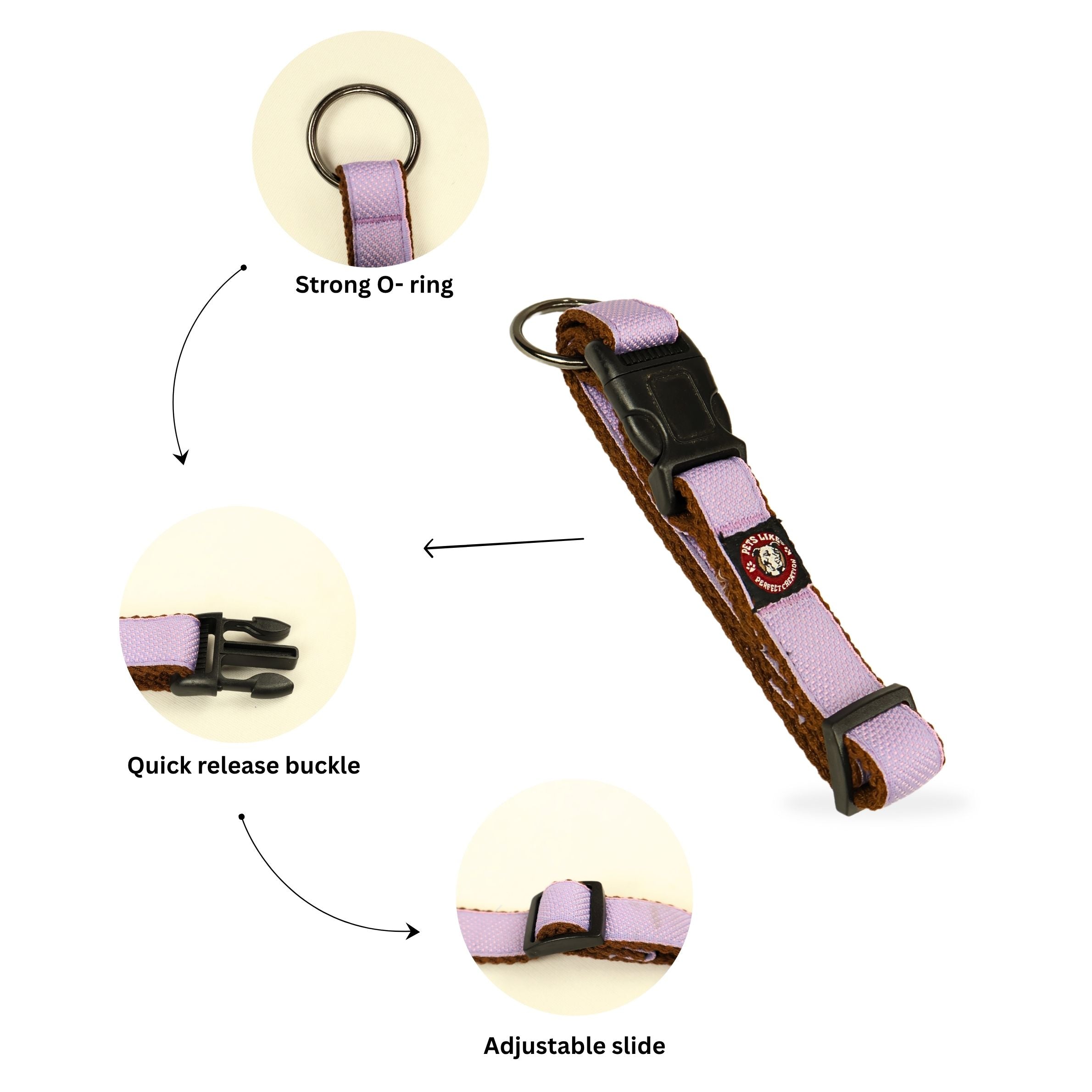 Spun Poly Clip Collar for Dogs with Secure Buckle in Multiple Colours