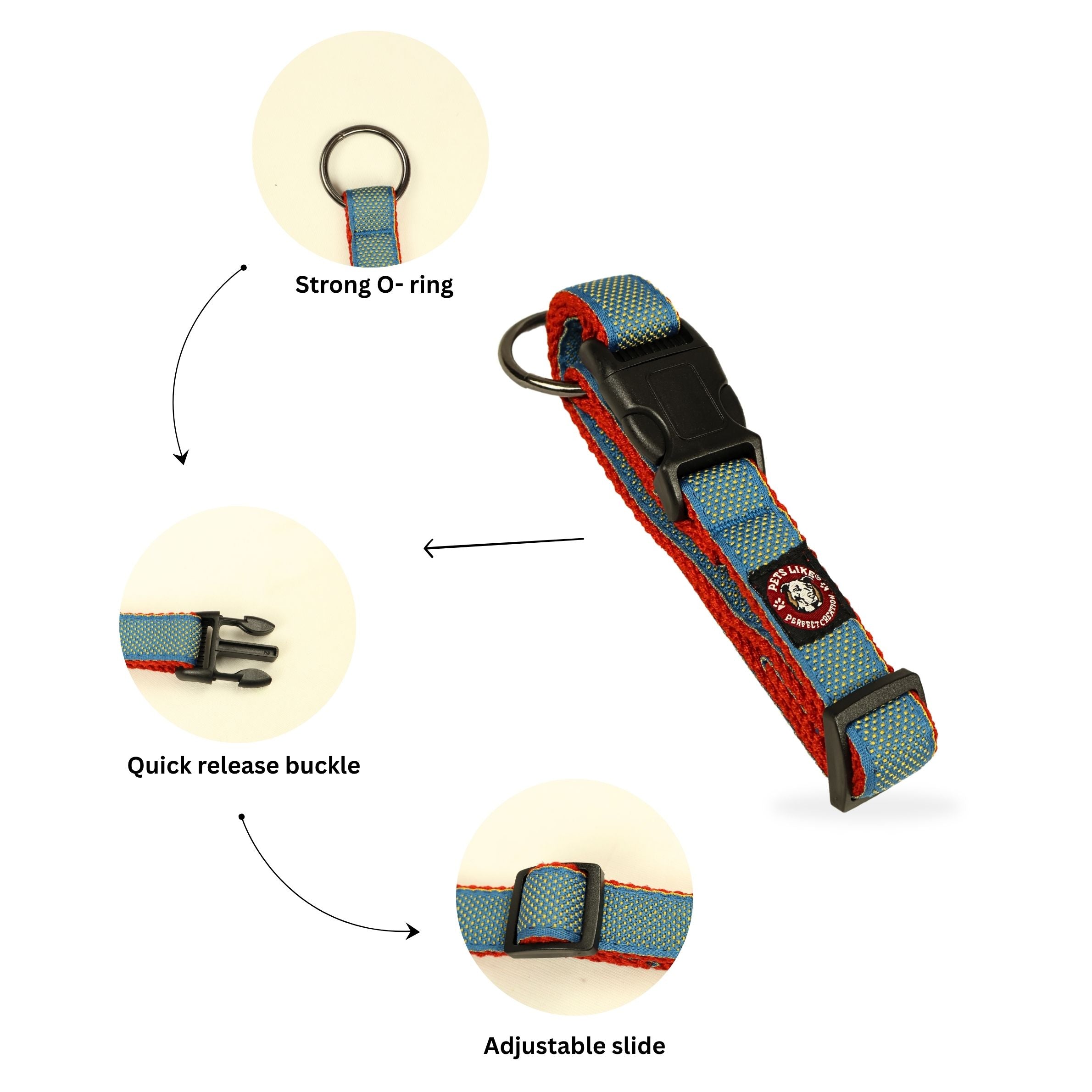 Spun Poly Clip Collar for Dogs with Secure Buckle in Multiple Colours