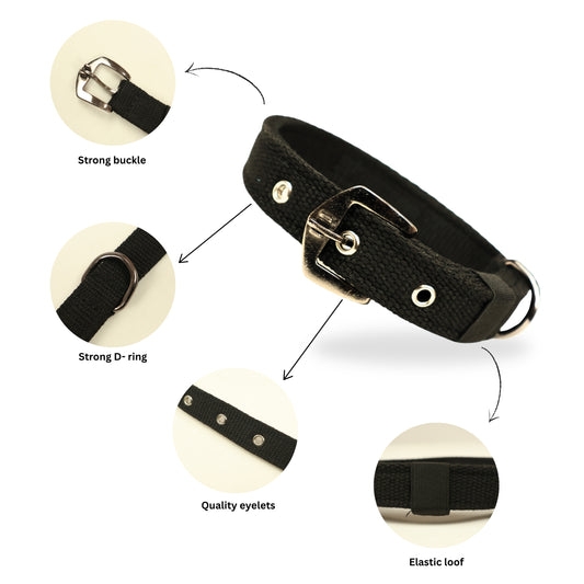 Durable Spun Poly Dog Collar for Dogs – Adjustable Fit, Multiple Colours