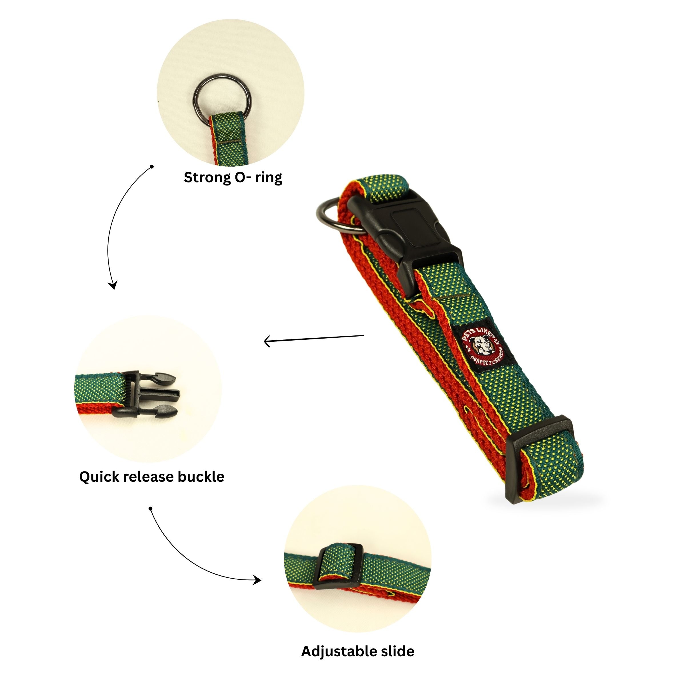 Spun Poly Clip Collar for Dogs with Secure Buckle in Multiple Colours