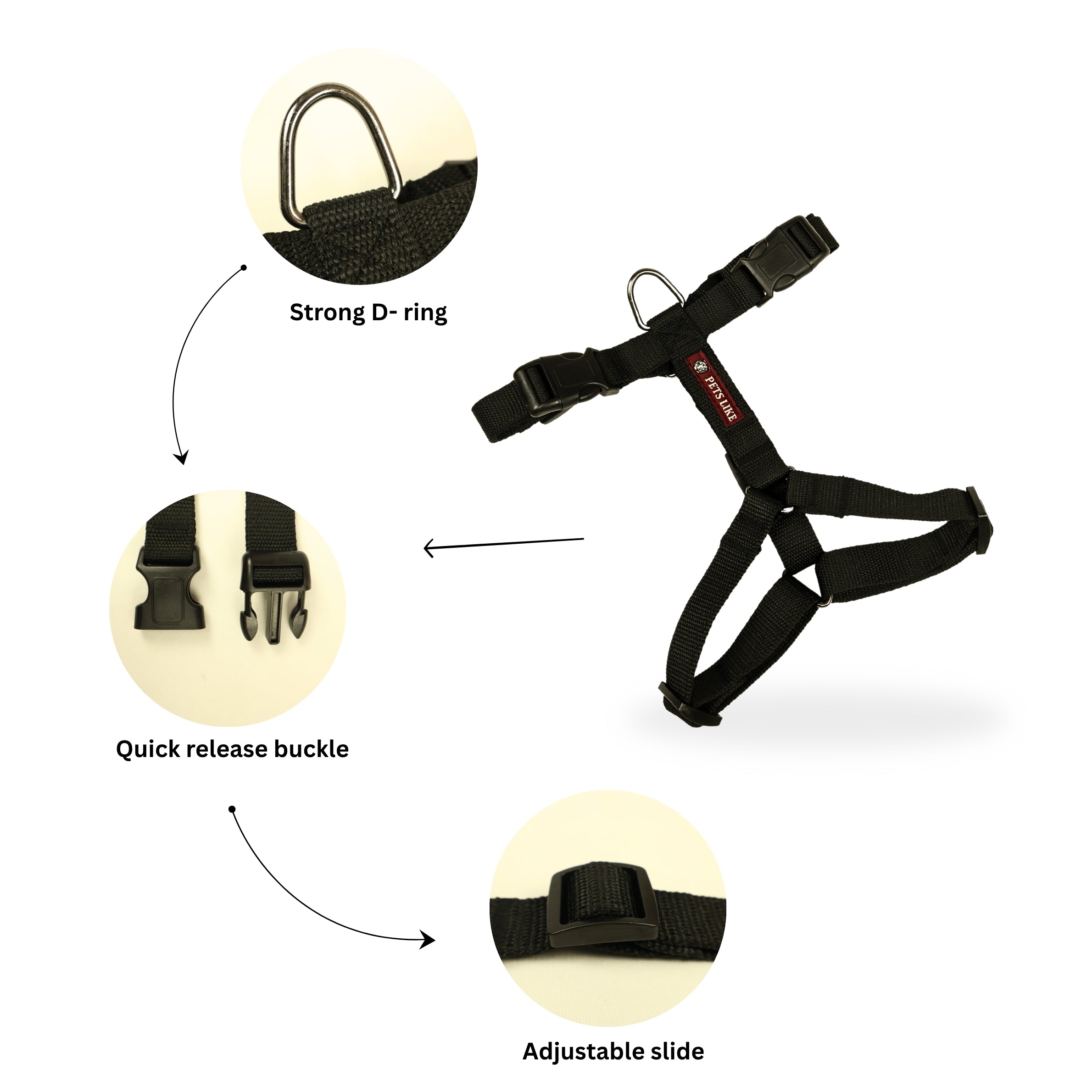 Durable No-Pull Dog Harness, Adjustable Fit in Multiple Colours