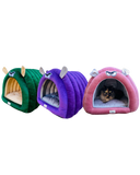 Caterpillar Cave Pet Bed for Cats & Small Dogs, Cozy Indoor Bed