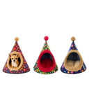 Printed Cave Hut Pet Bed Online,Top Comfort Hut for Cats & Dogs