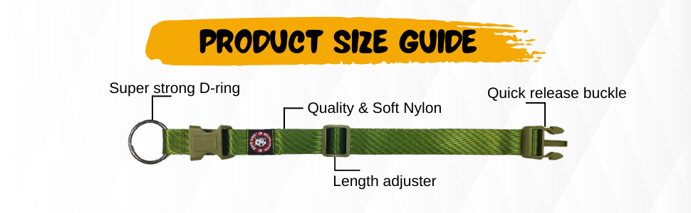 Nylon Dog Collar for Daily Use, Adjustable & Durable