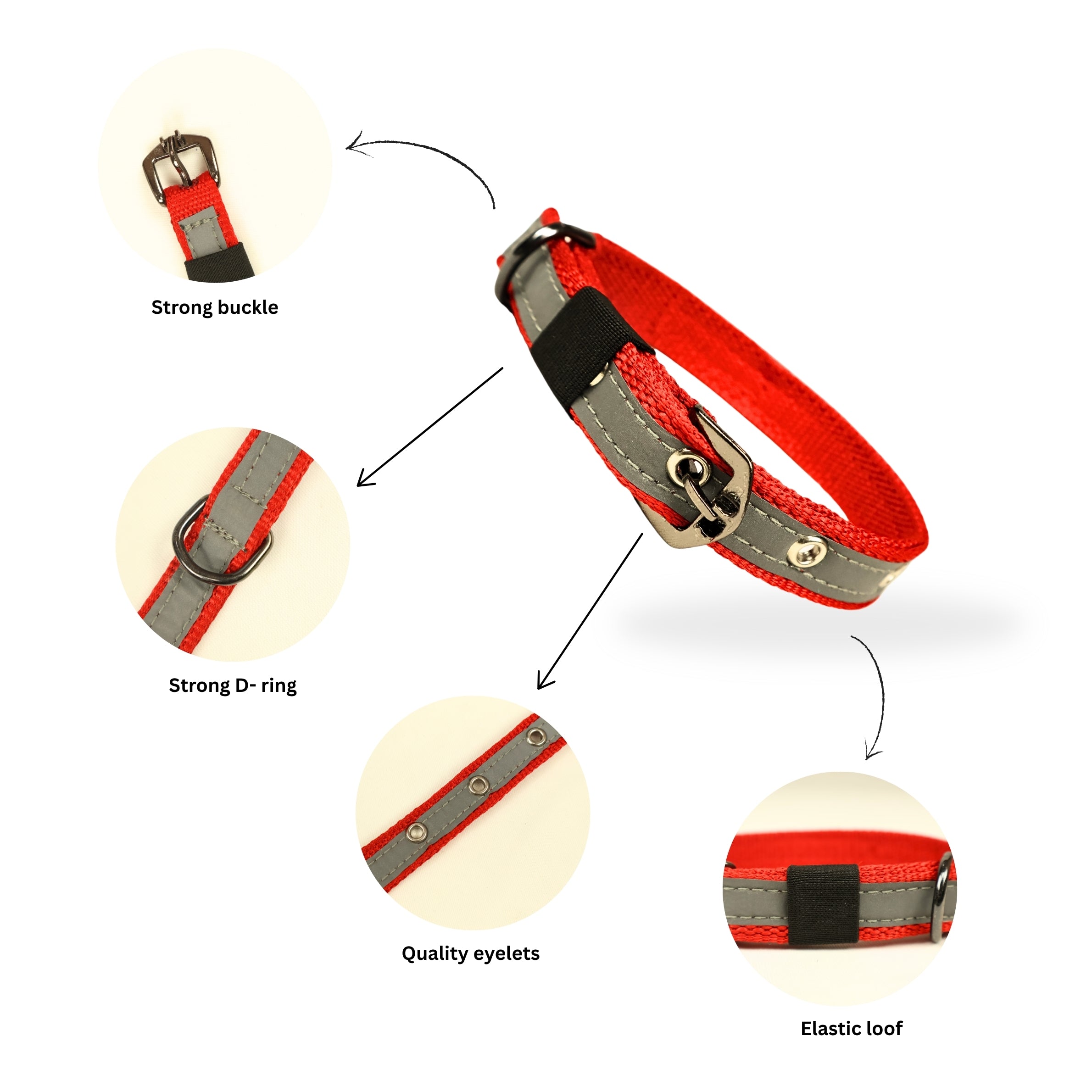 Reflective Dog Collar for Night Safety. Adjustable & Durable in Multiple Colours