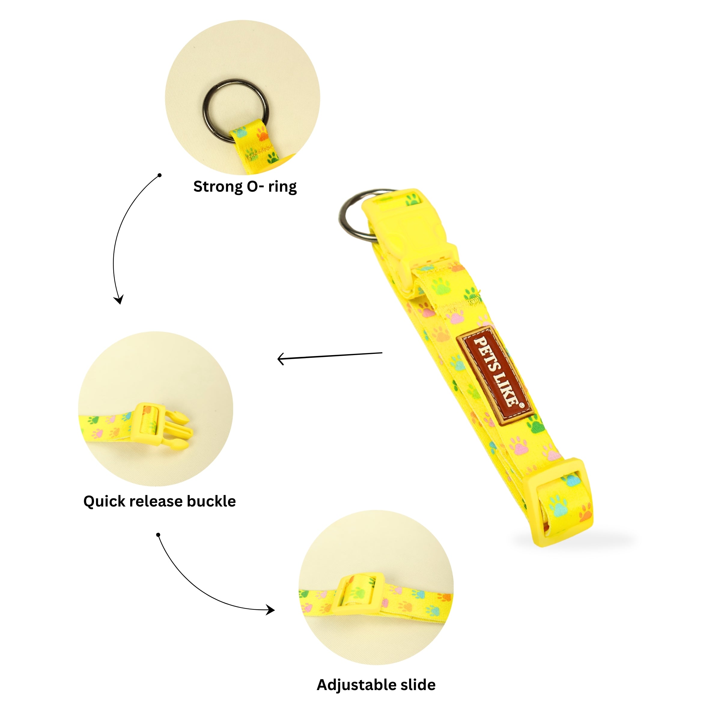 Printed Clip Collar for Dogs & Cats Adjustable, Stylish, Multi-Colour