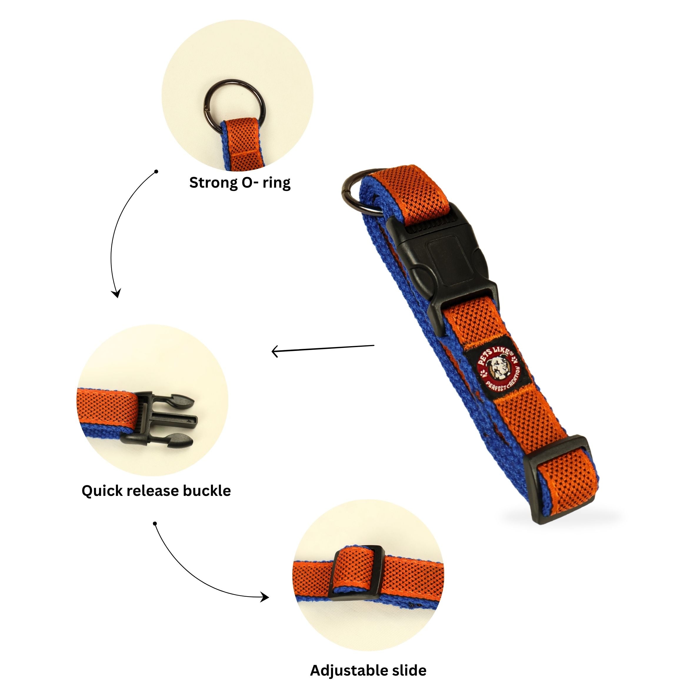 Spun Poly Clip Collar for Dogs with Secure Buckle in Multiple Colours