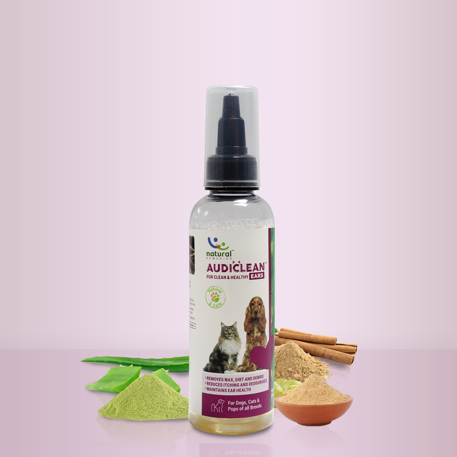 Natural Remedies Audiclean Clean and Healthy Ears for Dogs and Cats