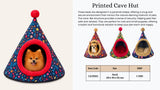 Printed Cave Hut Pet Bed Online,Top Comfort Hut for Cats & Dogs