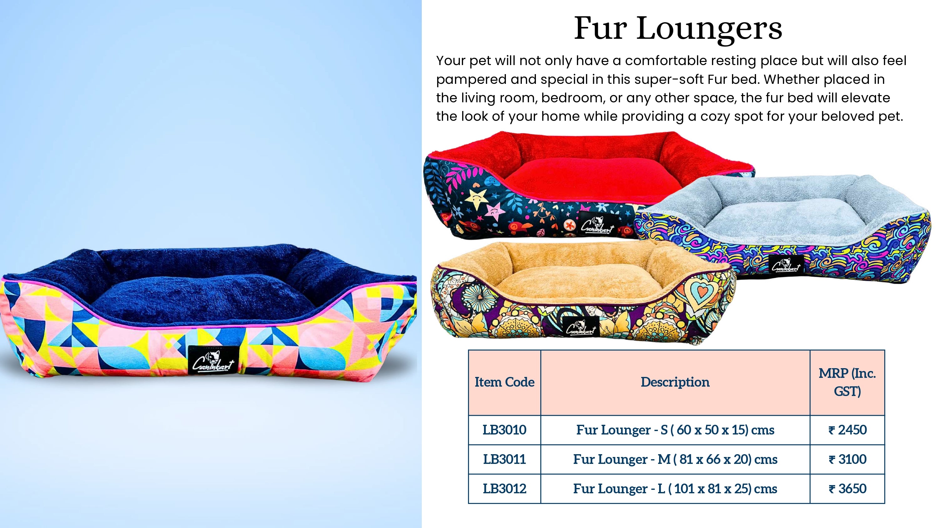 Pet Bed Fur Lounger for Dogs & Cats, Premium Soft Comfort