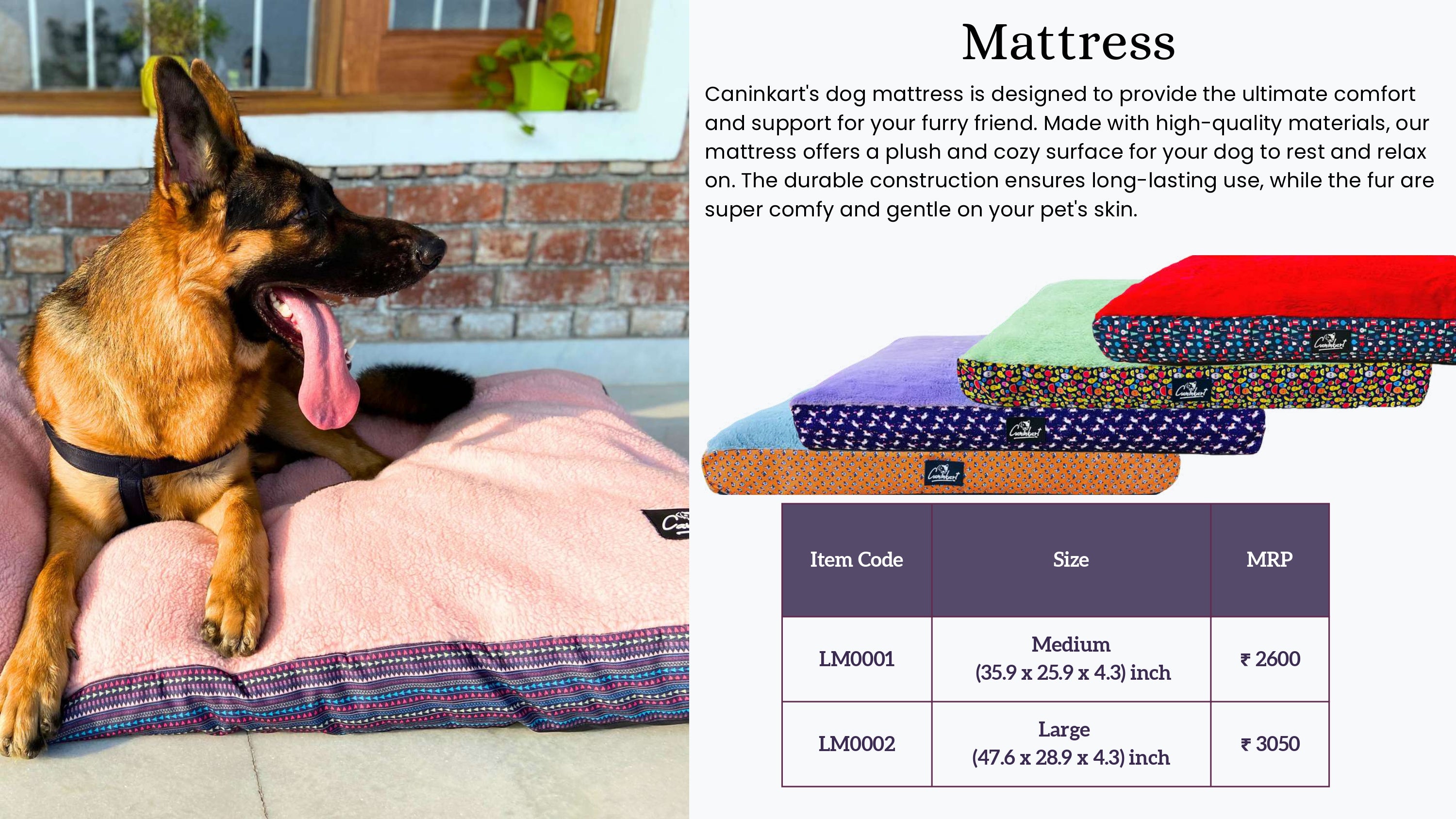 Dog Mattress for Comfort & Support, Soft Fur Pet Bed Online