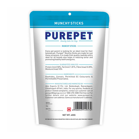 Purepet - Chicken Flavor - Munchy Sticks - Dog Treats