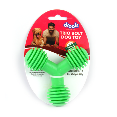 Drools - Trio Bolt Toy - Non-Toxic Rubber - Dogs Toy