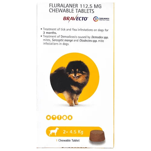 MSD Animal Health Bravecto (Fluralaner) Dog Tick & Flea Control Tablet (1 tablet)