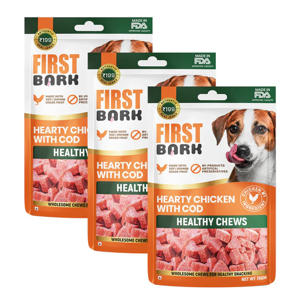 First Bark Hearty Chicken with Cod Jerky Dog Treat