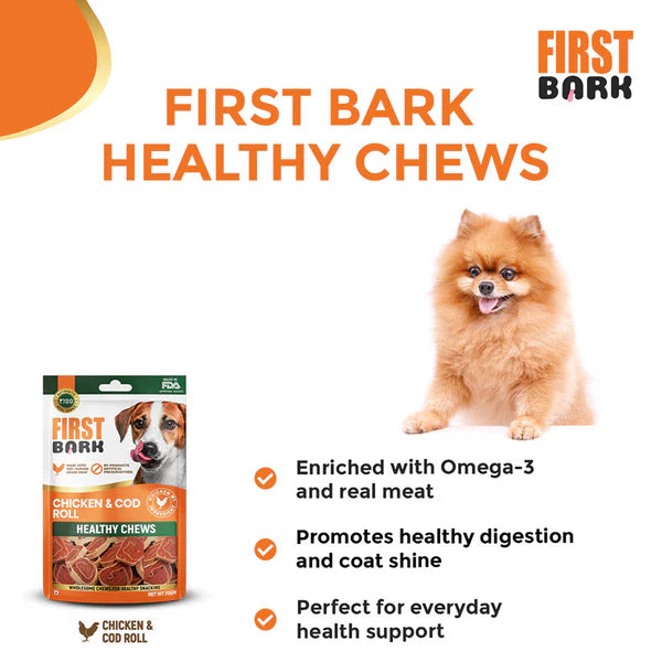First Bark Chicken Cod Roll Dog Treats