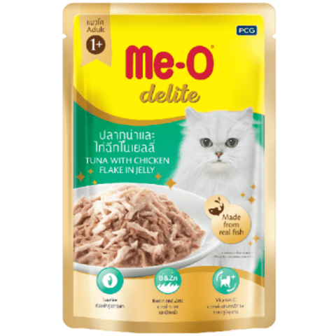 Me-O - Delite Tuna With Chicken Flake in Gravy - +1 Year - Adult Wet Cat Food