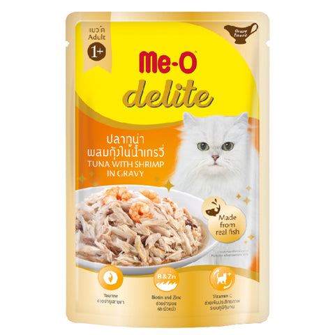 Me-O - Delite Tuna With Shrimp in Gravy - +1 Year - Adult Wet Cat Food