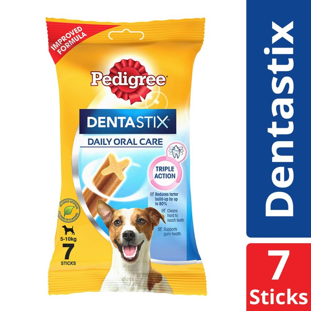Pedigree Dentastix Dog Treat Oral Care (5-10 Kg Body Weight) 110Gm (7 Sticks) for Adult Small Breed