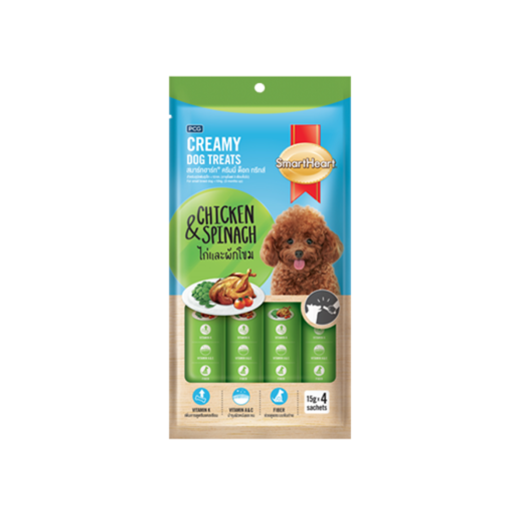 SmartHeart Creamy Dog Treats Chicken & Spinach