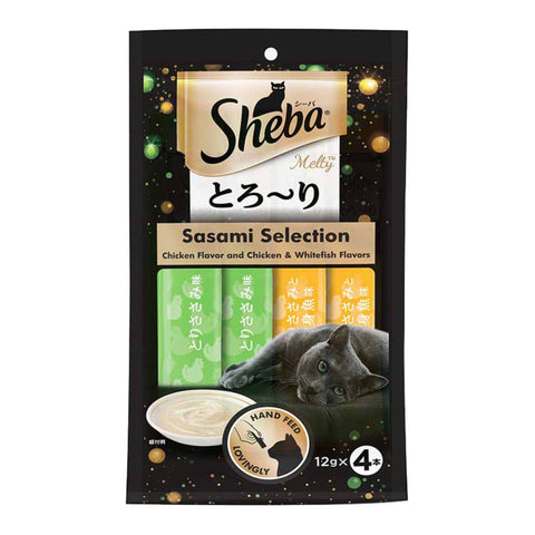 Sheba - Melty Premium - Sasami Selection Chicken & Whitefish - Cat Snack Food -  48 Gm Pack (4 Sticks)