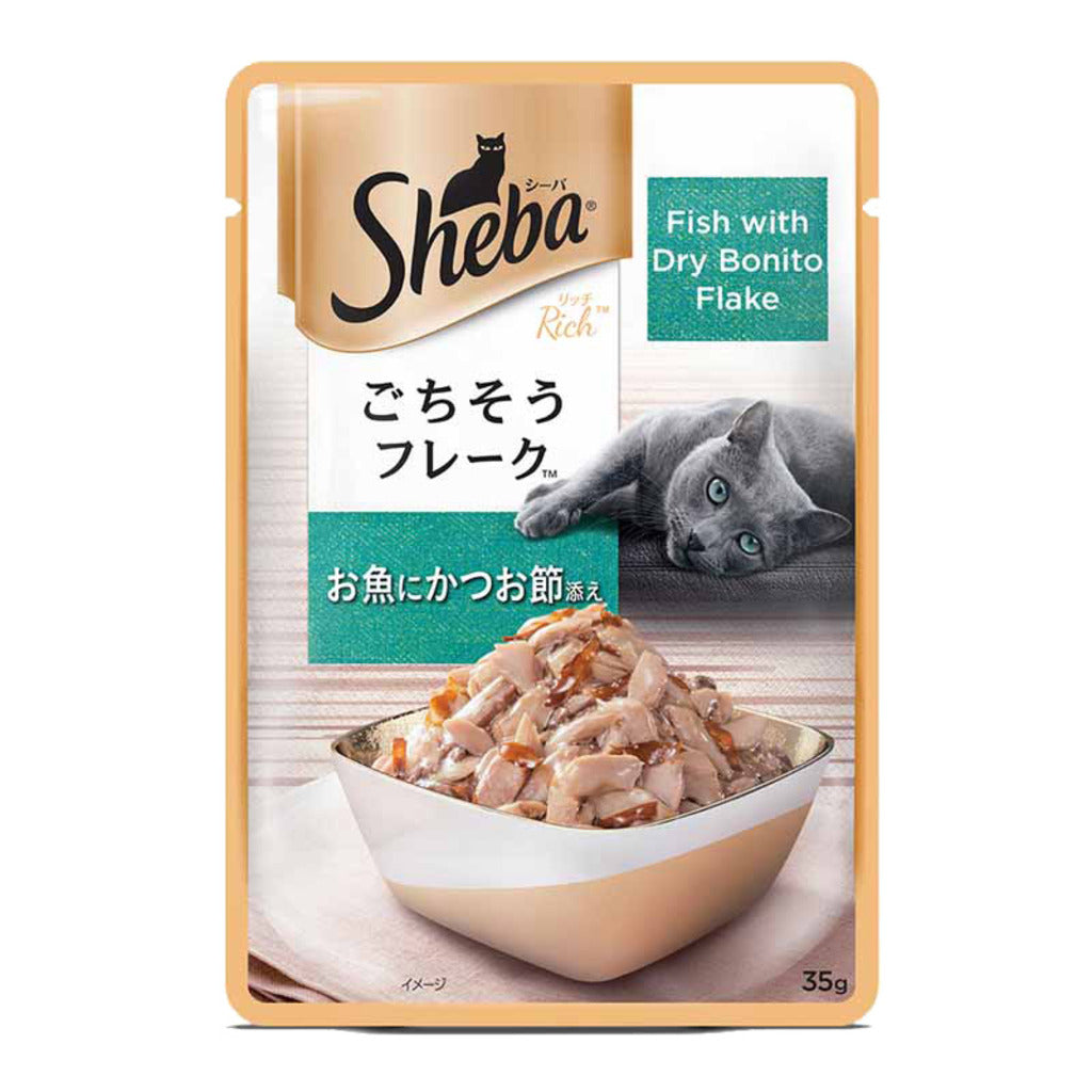 Sheba - Premium - Fish with Dry Bonito Flake - Cat Wet Food - 35 Gm Pouch
